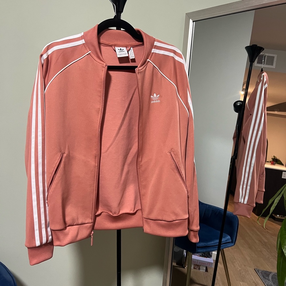NWOT Adidas Rose Pink Track Suit Jacket - Small